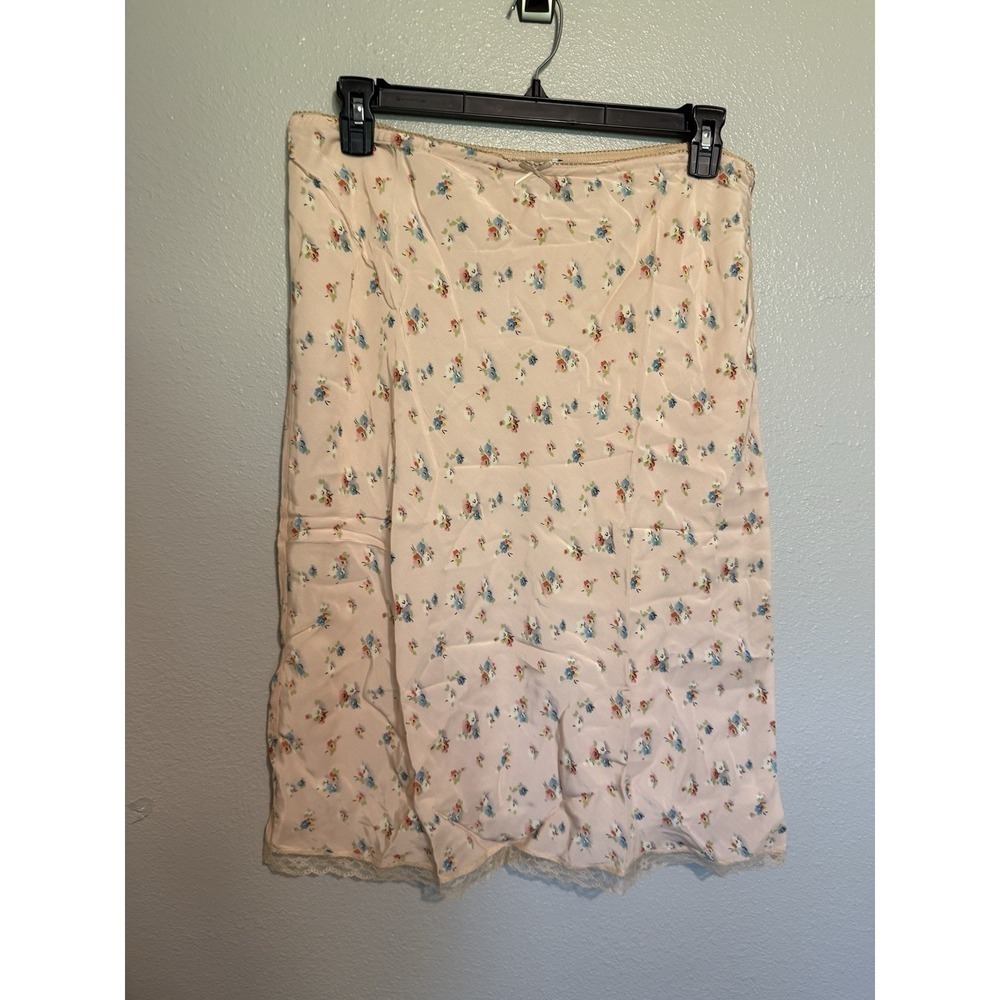 Topshop Vintage Lace Micro Floral 90s Ditsy Slip Skirt Pink Womens Size 12